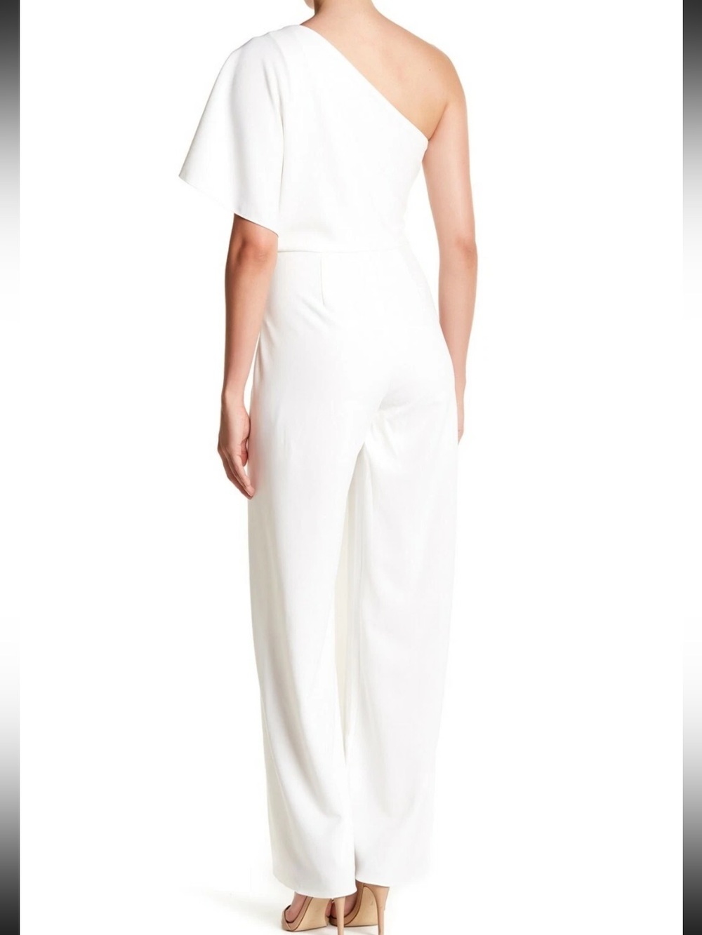 ALEXIA ADMOR Ivory One-Shoulder Ruffle Jumpsuit - Picture 16 of 16